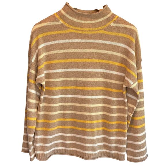 J. Crew Cashmere Rollneck Sweater in Stripe - size XS - Picture 1 of 6